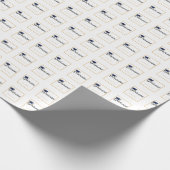 卒業祝い，ハット，タッセル，ブルー，金ゴールド ラッピングペーパー (角)