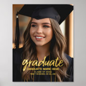 卒業祝い – パーティー写真 – 文字 箔ポスター (正面)