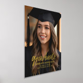 卒業祝い – パーティー写真 – 文字 箔ポスター (レイダウン)