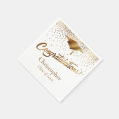 卒業祝い、ホワイト金ゴールド科 スタンダードカクテルナプキン (角)