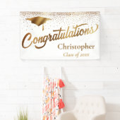 卒業祝い、ホワイト金ゴールド科 横断幕 (インサイチュ)