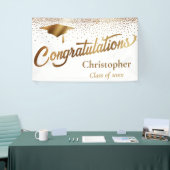 卒業祝い、ホワイト金ゴールド科 横断幕 (トレードショー)