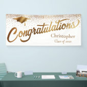 卒業祝い、ホワイト金ゴールド科 横断幕 (トレードショー)