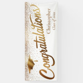 卒業祝い、ホワイト金ゴールド科 横断幕 (縦)