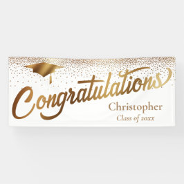 卒業祝い、ホワイト金ゴールド科 横断幕
