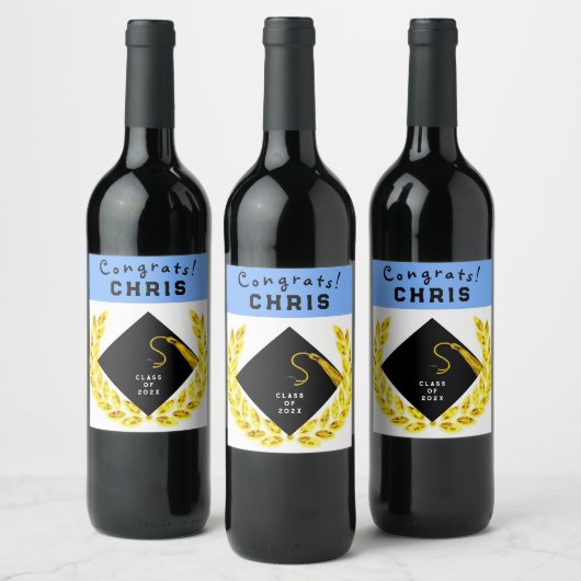 卒業祝い ワインラベル (ボトル)