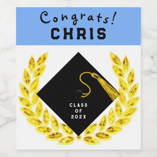 卒業祝い ワインラベル (シングルラベル)