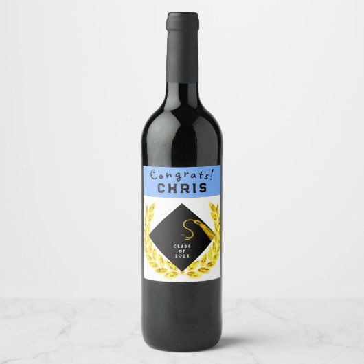 卒業祝い ワインラベル (正面)
