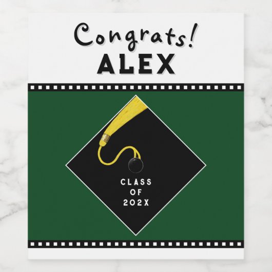 卒業祝い ワインラベル (シングルラベル)