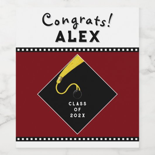 卒業祝い ワインラベル (シングルラベル)