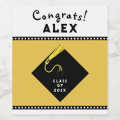 卒業祝い ワインラベル (シングルラベル)