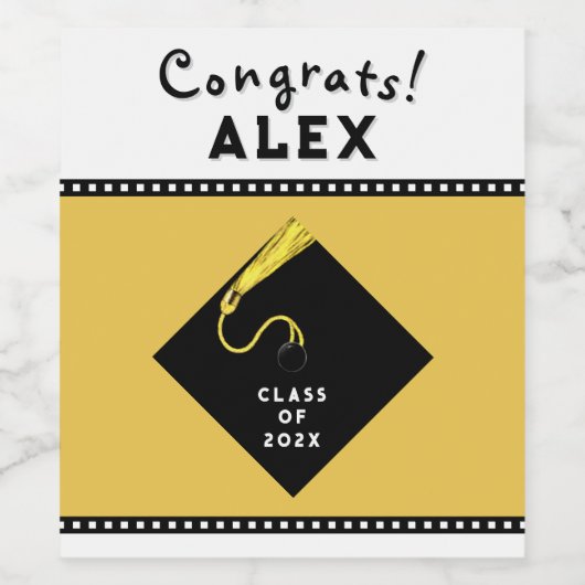 卒業祝い ワインラベル (シングルラベル)