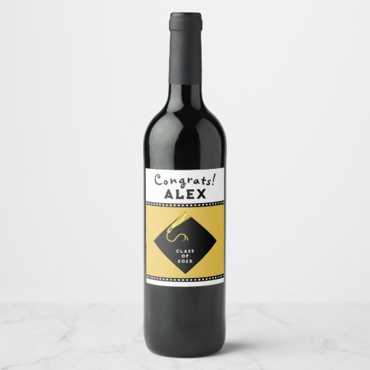 卒業祝い ワインラベル (正面)