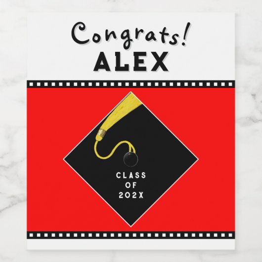 卒業祝い ワインラベル (シングルラベル)