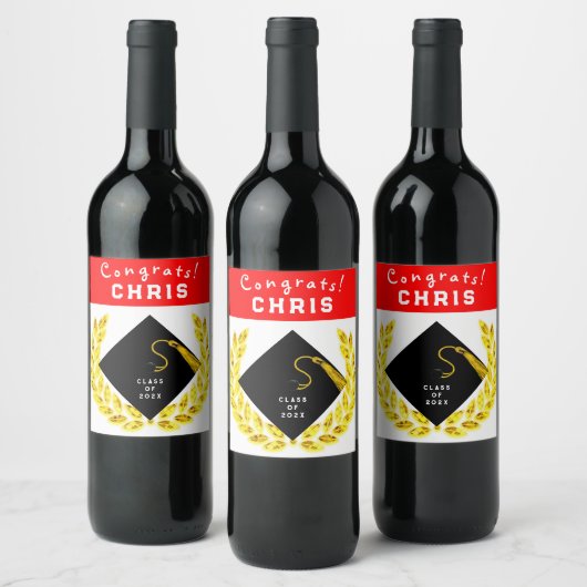 卒業祝い ワインラベル (ボトル)