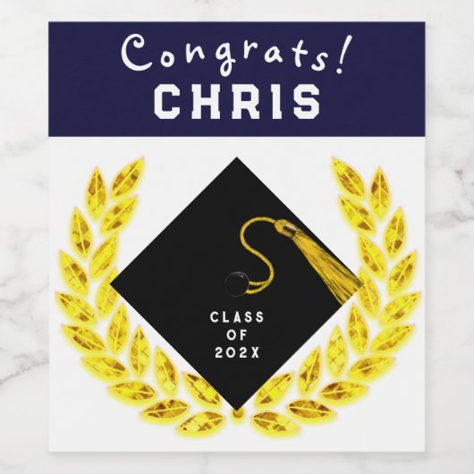 卒業祝い ワインラベル (シングルラベル)