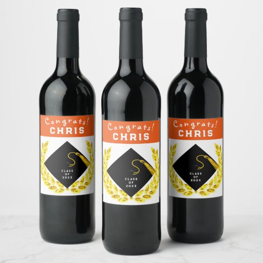 卒業祝い ワインラベル (ボトル)