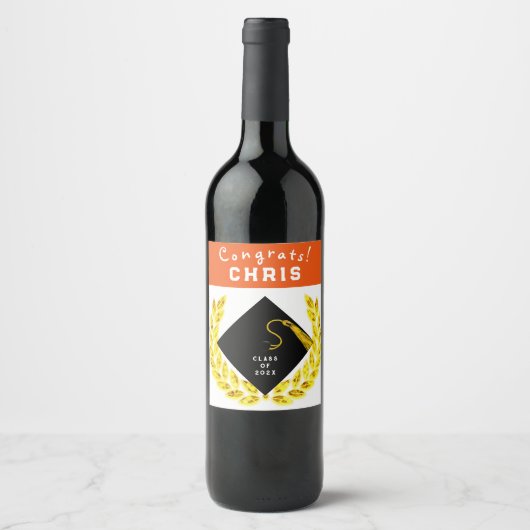 卒業祝い ワインラベル (正面)