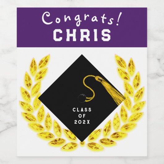 卒業祝い ワインラベル (シングルラベル)