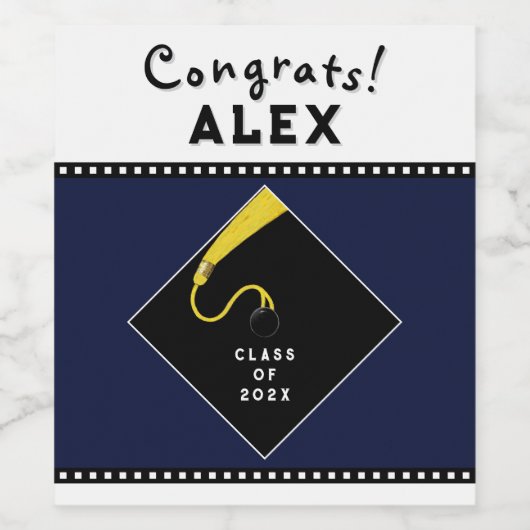 卒業祝い ワインラベル (シングルラベル)