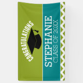 卒業祝い – 卒業キャップと文字 横断幕 (縦)