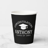 卒業祝い – 卒業式のキャップクラス 紙コップ (正面)