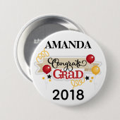 卒業祝い 大型 3インチ丸ボタン 缶バッジ (正面&裏面)