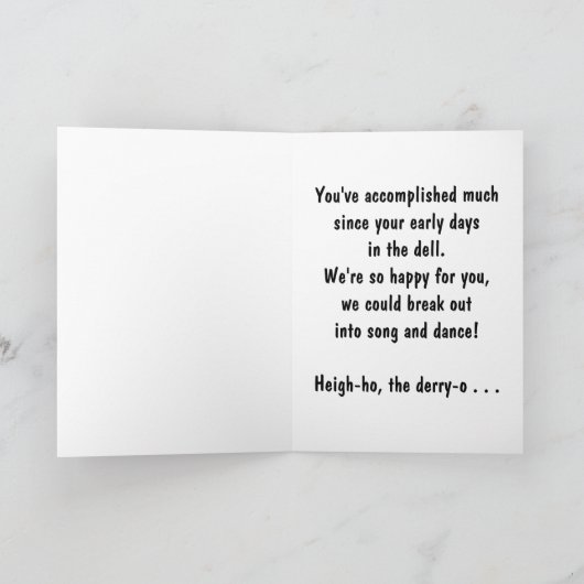 卒業祝い – 牛 カード (内部)