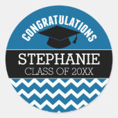 卒業祝い – Blue Black卒業 ラウンドシール (正面)