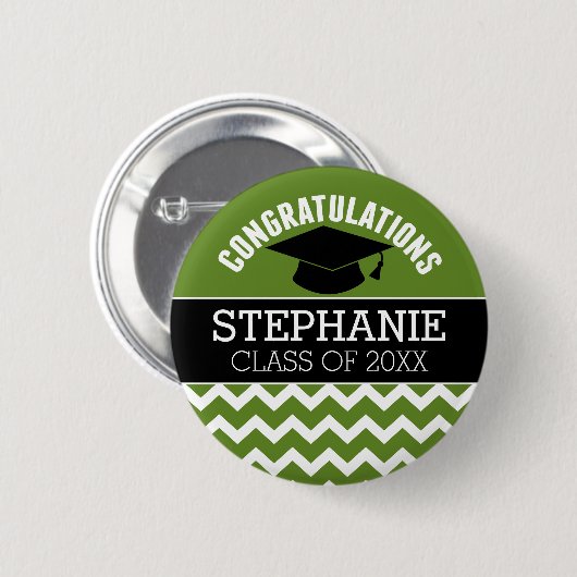 卒業祝い – Green Black卒業 缶バッジ (正面&裏面)