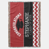 卒業祝い – Red Black卒業 スローブランケット (正面縦)