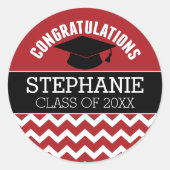 卒業祝い – Red Black卒業 ラウンドシール (正面)