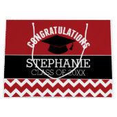 卒業祝い – Red Black卒業 ラージペーパーバッグ (正面)