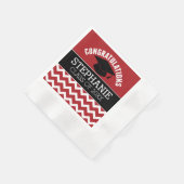 卒業祝い – Red Black卒業 縁ありカクテルナプキン (角)