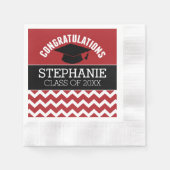 卒業祝い – Red Black卒業 縁ありカクテルナプキン (正面)