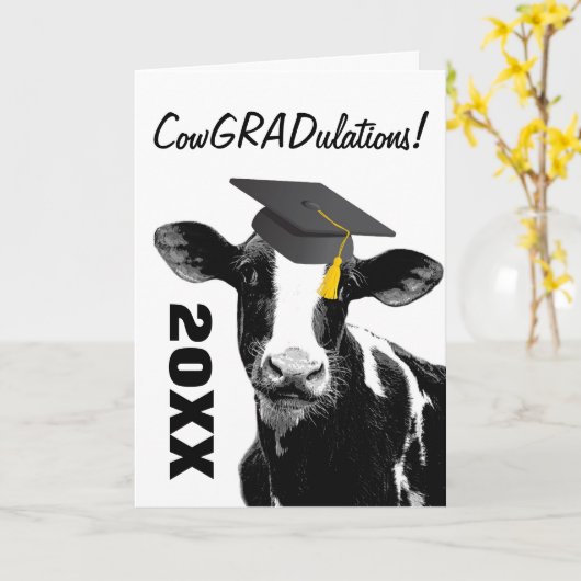 卒業祝おもしろいい カード (黄色い花)