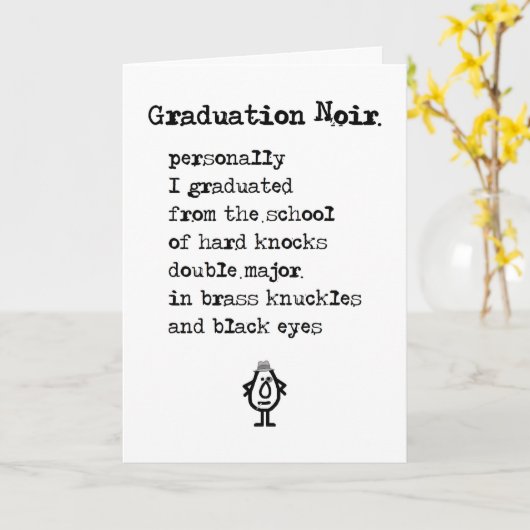 卒業祝おもしろい歌 カード (黄色い花)