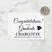 卒業祝カスタムいの卒業生 ノートカード (正面/裏面インサイチュ)