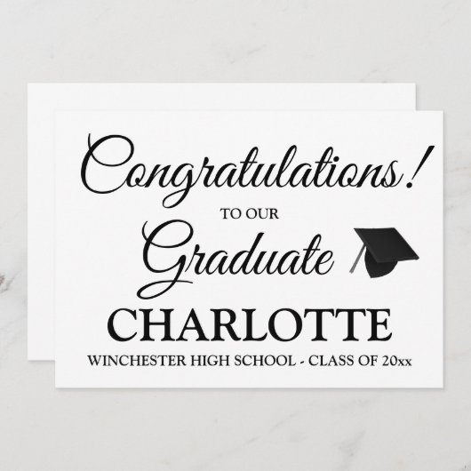 卒業祝カスタムいの卒業生 案内状 (正面/裏面)