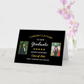 卒業祝カスタムい2写真卒業 箔グリーティングカード (蘭)