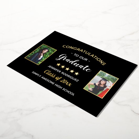 卒業祝カスタムい2写真卒業 箔招待状 (回転した状態)