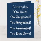 卒業祝カスタムおもしろいいを盛大に祈る カード (黄色い花)