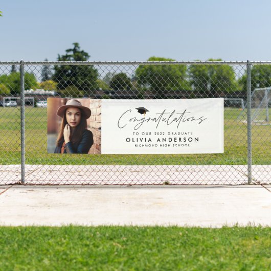 卒業祝シンプルいのモダン写真 横断幕 (インサイチュ)