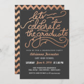 卒業祝バラ金ゴールドChevronへ 招待状 (正面/裏面)