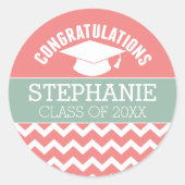 卒業祝パーソナライズされたい ラウンドシール (正面)