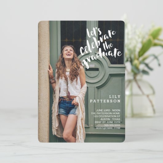 卒業祝会招待状 招待状 (スタンド正面)