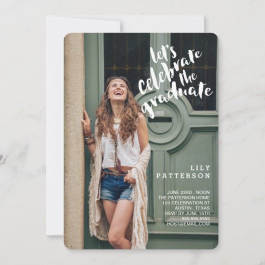 卒業祝会招待状 招待状 (正面)