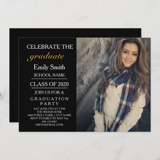 卒業祝会 招待状 (正面/裏面)