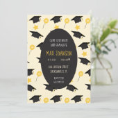 卒業祝者が卒業キャップを自分のものにする 招待状 (スタンド正面)