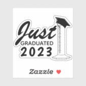 卒業科学科卒業シリンダー帽年 シール (シート)